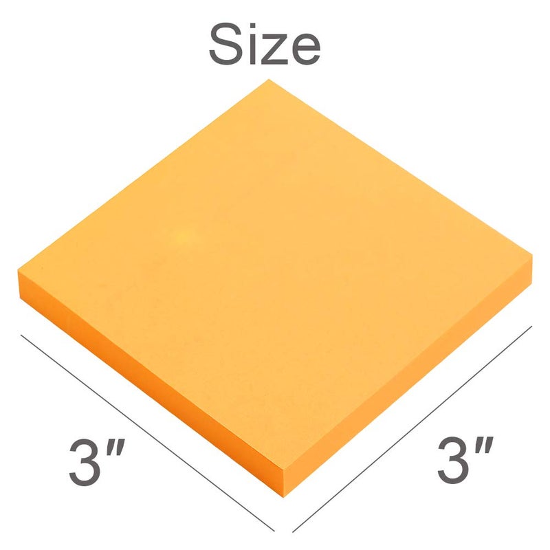 Vanpad Sticky Notes 3x3 Inches,Bright Orange Self-Stick Pads, Easy to Post for Home, Office, Notebook, 8 Pads/Pack - Image 2